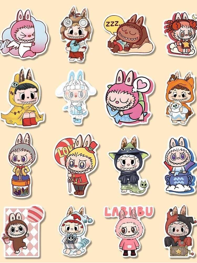 Labubu Waterproof Sticker Pack (50 Unique Designs)